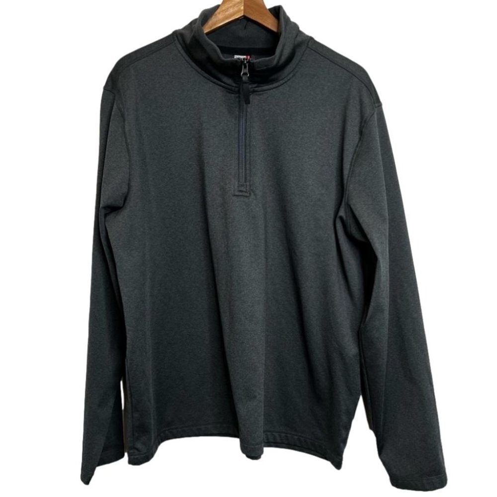 32 Degrees Mens Size Medium Dark Grey 1/4 Zip Fleece Pullover Sweatshirt Top